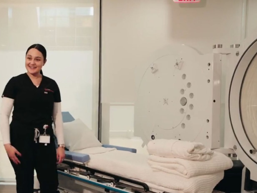 Preparing for hyperbaric oxygen treatment, Miami, Florida.